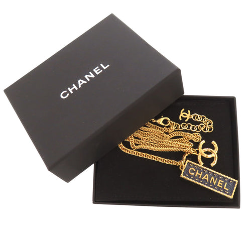 CC Logo Pendant Necklace Gold-Tone Metal