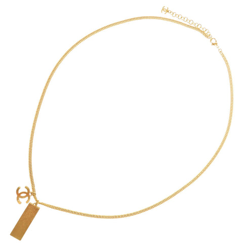 CC Logo Pendant Necklace Gold-Tone Metal