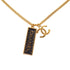 CC Logo Pendant Necklace Gold-Tone Metal