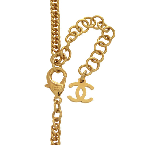 CC Logo Pendant Necklace Gold-Tone Metal