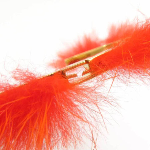 Bracelet Fur and Metal Gold and Orange