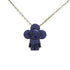 Pendant Necklace Metal Blue and Silver