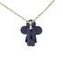 Pendant Necklace Metal Blue and Silver