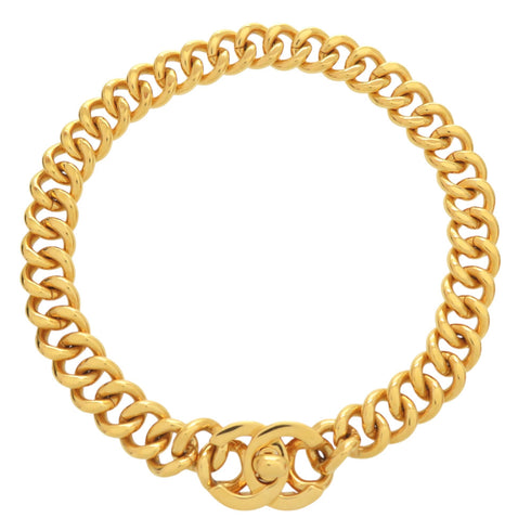 CC Logo Turnlock Earrings Gold-Tone Metal