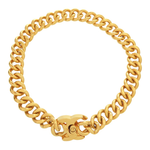 CC Logo Turnlock Earrings Gold-Tone Metal