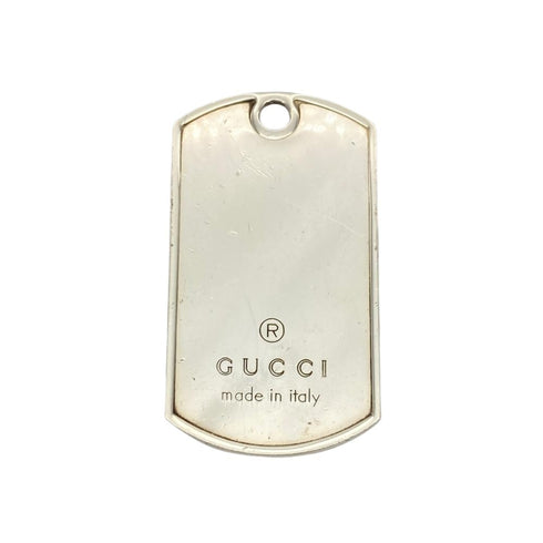 Dog Tag Plate Pendant Necklace Sterling Silver