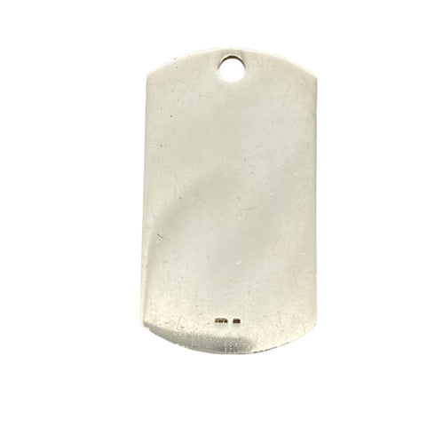 Dog Tag Plate Pendant Necklace Sterling Silver