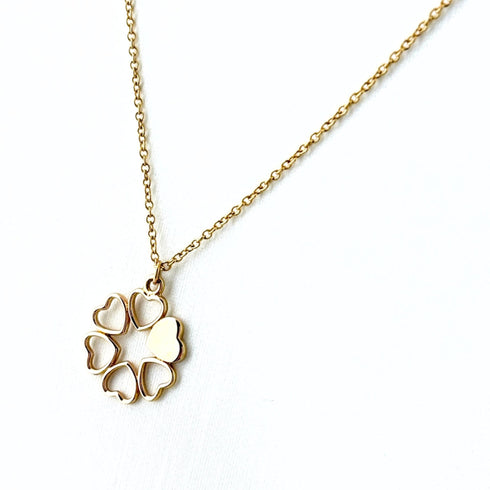 Crown Of Hearts Pendant Necklace 18K Rose Gold