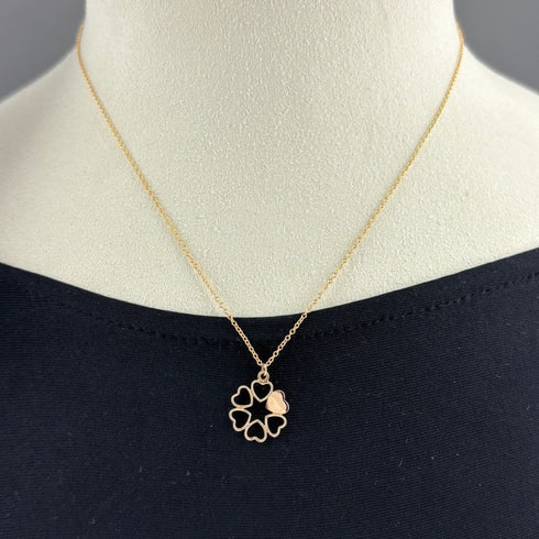 Crown Of Hearts Pendant Necklace 18K Rose Gold