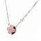 Pendant Necklace With Pink Opal and Diamond 750
