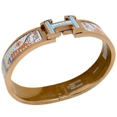 Click H Bracelet Gold With Cloisonné Enamel GP Rose Gold Multicolor