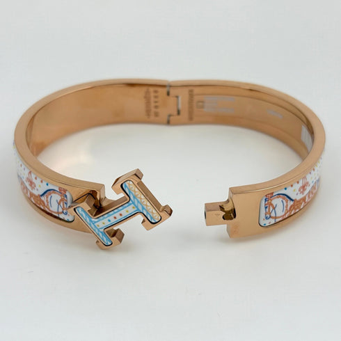 Click H Bracelet Gold With Cloisonné Enamel GP Rose Gold Multicolor