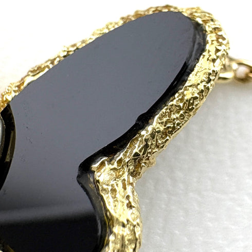 Pendant Necklace 18K Yellow Gold with Onyx