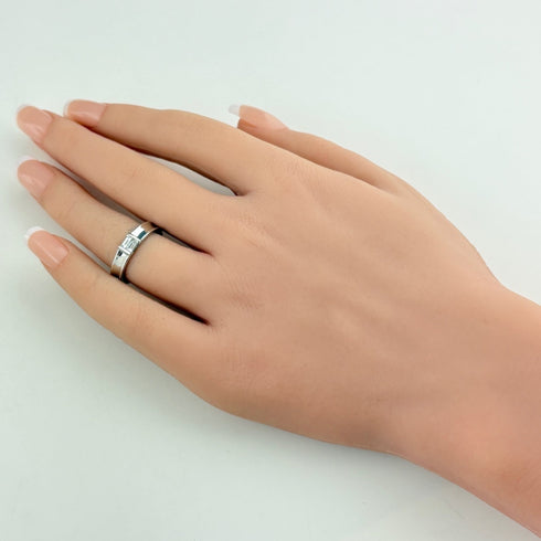 Band Ring 750 With Diamond