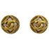 CC Logo Round Clip-On Earrings Metal Gold-Tone Metal