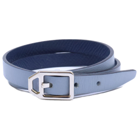 Charm Bracelet Leather Light Blue and Navy