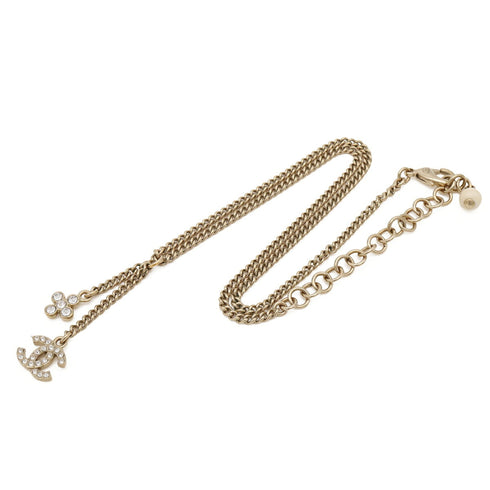 CC Logo Chain Pendant Necklace Gold-Tone Metal