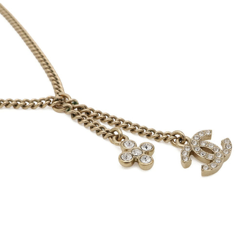 CC Logo Chain Pendant Necklace Gold-Tone Metal