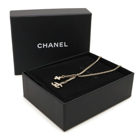 CC Logo Chain Pendant Necklace Gold-Tone Metal