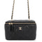 Classic Vanity Case with Chain Quilted Caviar Small