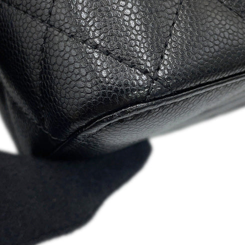 Classic Vanity Case with Chain Quilted Caviar Small