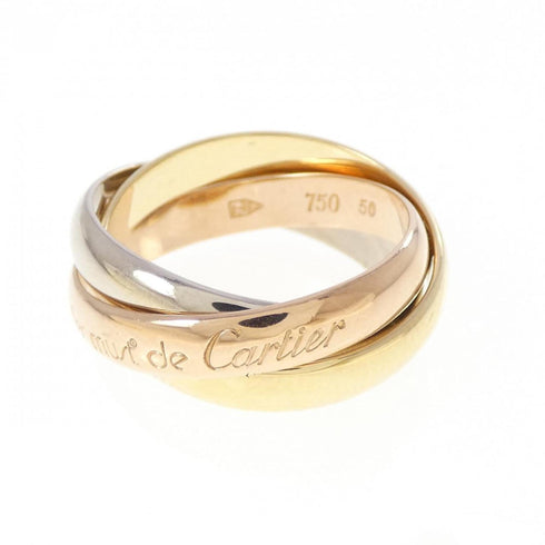 Vendome Louis Cartier Band Ring 18K Tricolor Gold