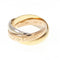 Vendome Louis Cartier Band Ring 18K Tricolor Gold