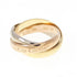 Vendome Louis Cartier Band Ring 18K Tricolor Gold