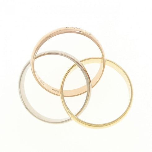 Vendome Louis Cartier Band Ring 18K Tricolor Gold