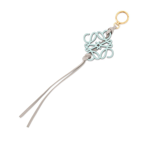 Charm Leather Gray Light Blue and White Handbag Charm