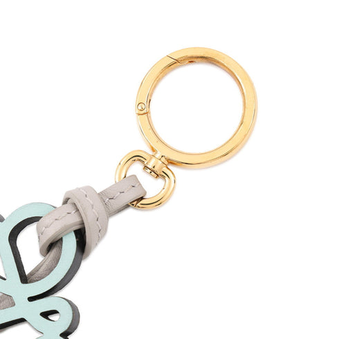 Charm Leather Gray Light Blue and White Handbag Charm