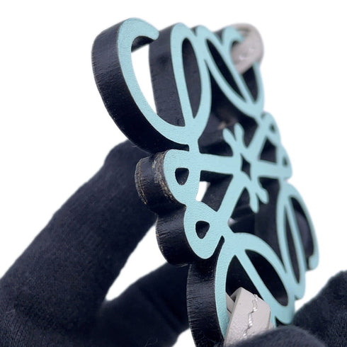Charm Leather Gray Light Blue and White Handbag Charm