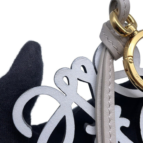 Charm Leather Gray Light Blue and White Handbag Charm