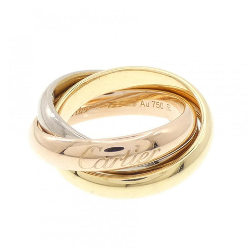 Vendome Louis Cartier Band Ring 18K Tricolor Gold