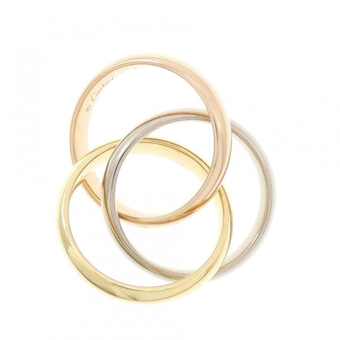 Vendome Louis Cartier Band Ring 18K Tricolor Gold