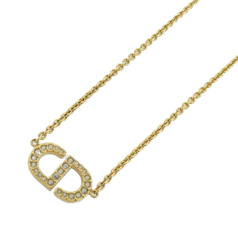 Petite CD Pendant Necklace Clear and Gold