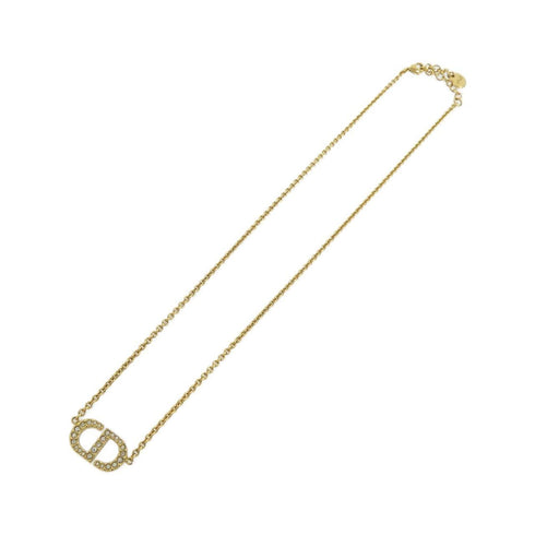 Petite CD Pendant Necklace Clear and Gold
