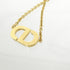 Petite CD Pendant Necklace Clear and Gold