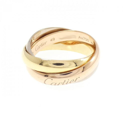 Vendome Louis Cartier Band Ring 18K Tricolor Gold