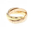 Vendome Louis Cartier Band Ring 18K Tricolor Gold