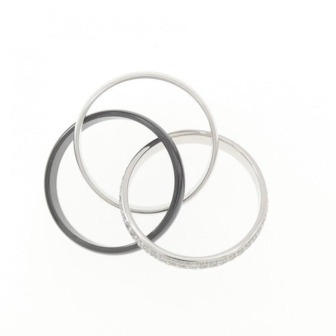 Trinity Ring 18K White Gold and Ceramic