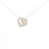 Open Heart Pendant Necklace Sterling Silver with 18K Rose Gold 11.3mm