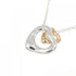 Open Heart Pendant Necklace Sterling Silver with 18K Rose Gold 11.3mm