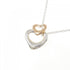 Open Heart Pendant Necklace Sterling Silver with 18K Rose Gold 11.3mm