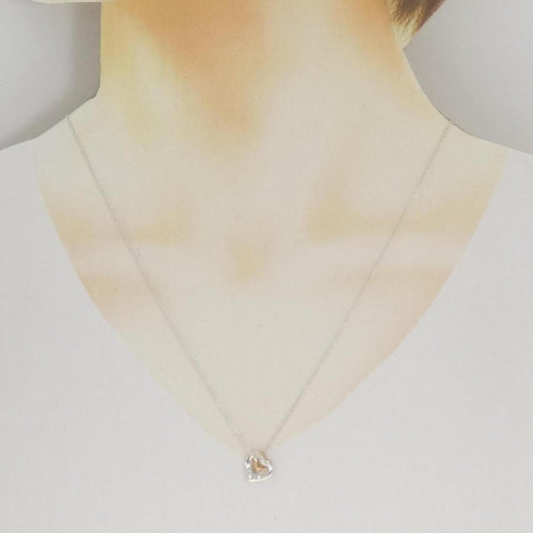 Open Heart Pendant Necklace Sterling Silver with 18K Rose Gold 11.3mm