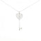 Enchanted Heart Key Pendant Necklace 18K White Gold