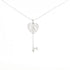 Enchanted Heart Key Pendant Necklace 18K White Gold