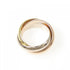 Vendome Louis Cartier Band Ring 18K Tricolor Gold
