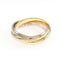 Vendome Louis Cartier Band Ring 18K Tricolor Gold