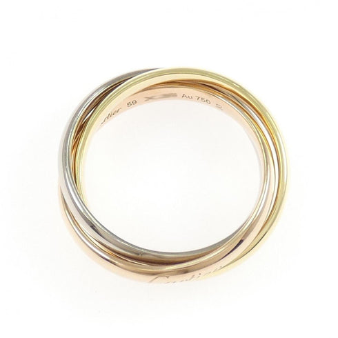 Vendome Louis Cartier Band Ring 18K Tricolor Gold